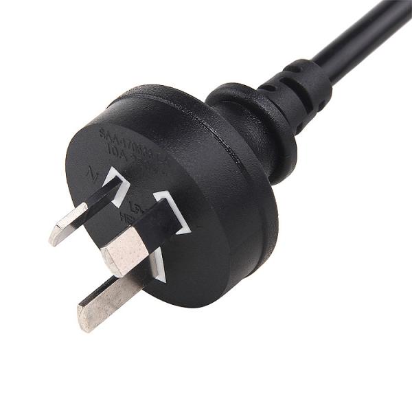 SAA Black C13 Extension Cord , 10A 250V Power Cord Au Australia AC Plug Type