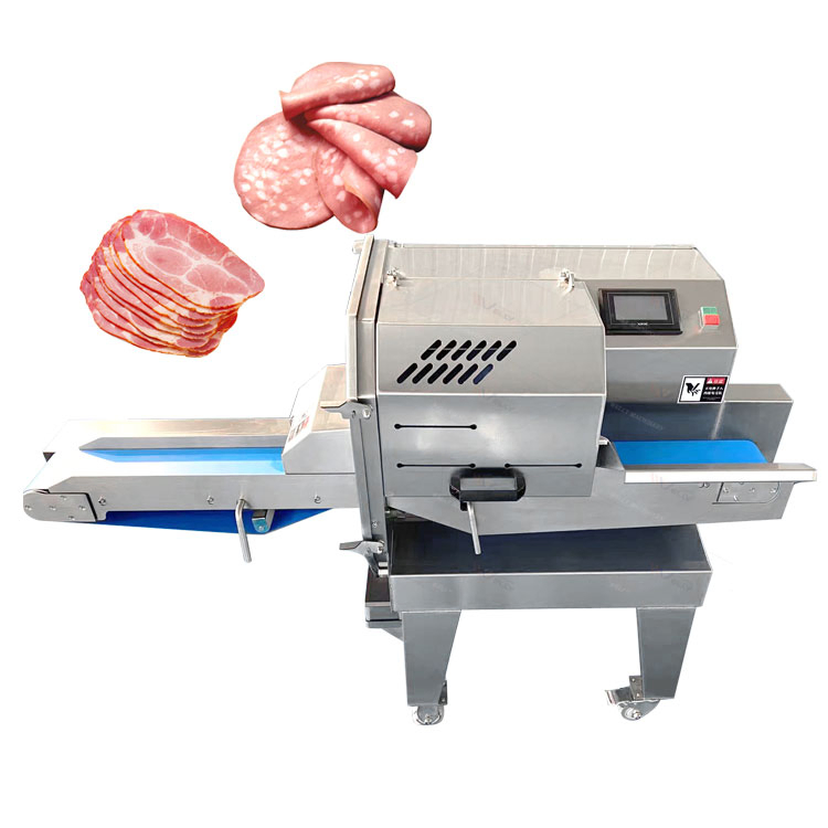 Industrial Commercial Automatic Pork Roll Chicken Slice Cutter Dried Meat Cheese Slicing Meat Slicer Cutting Machine for Beef