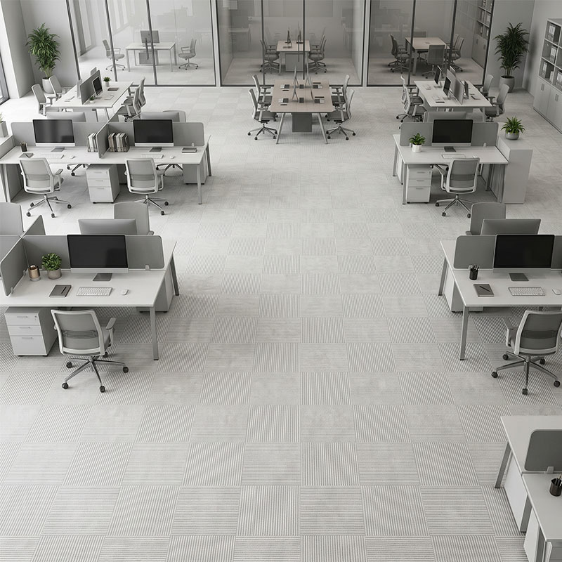 1/12 Gauge Commercial Carpet Tile Light Grey 60x60 Industrial Carpet Squares