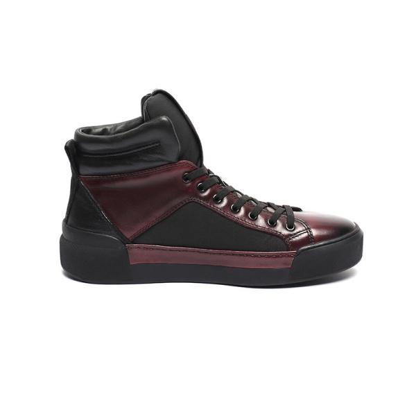 ODM Burgundy Anti Skid Cow Leather Sneakers Euro 46size