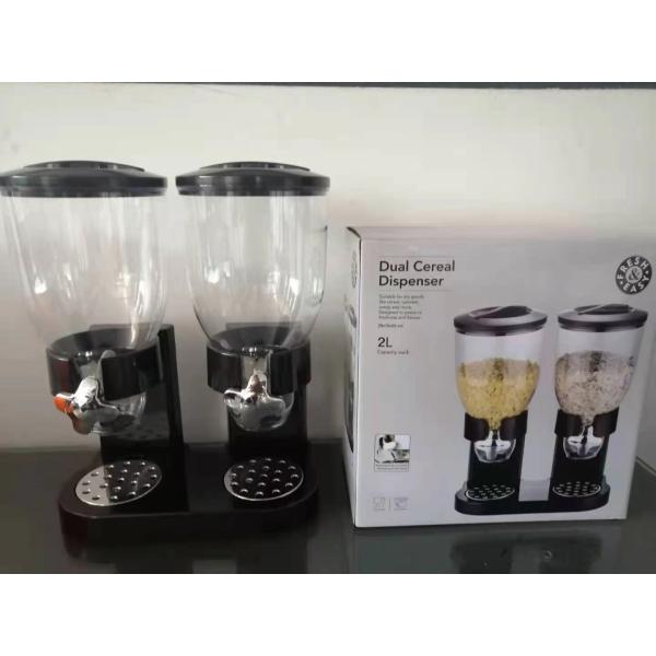 Double-ended Upright Plastic Food Jars 2L Double Cup Cereal Dispenser Dry Food Dispenser