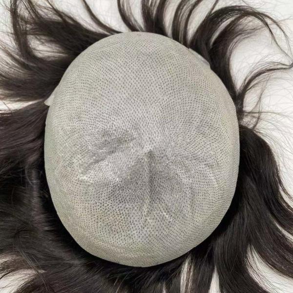 0.02-0.03mm ultra thin skin 100% human hair replacement human hair toupee hair wig for men