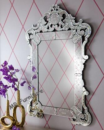 Popular Venetian Wall Mirror MDF Black Paint 77 * 2 * 120cm H Size