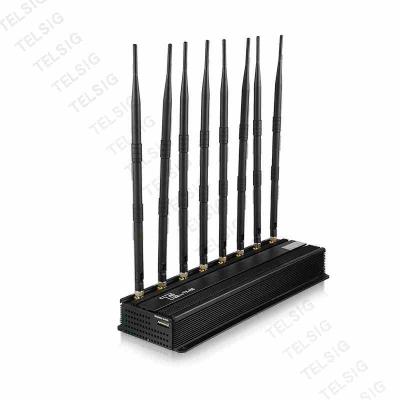 8 jammer do telefone celular do poder superior do canal 40W para 5 - 20m Omni interno direcional