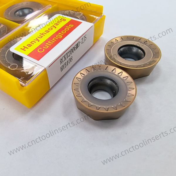 CNC Milling Insert, Carbide Substrate, PVD Coating HYB108, Model RCKT2006MO-ZJS  - Capable of machining titanium alloys, nickel-based alloys, tool steels, and hardened steels over 55 HRC