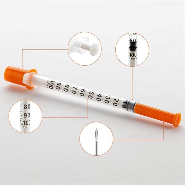 CE Approved Medical Disposable Safety  31G Single Use Insulin Syringe with Needle Professional Made