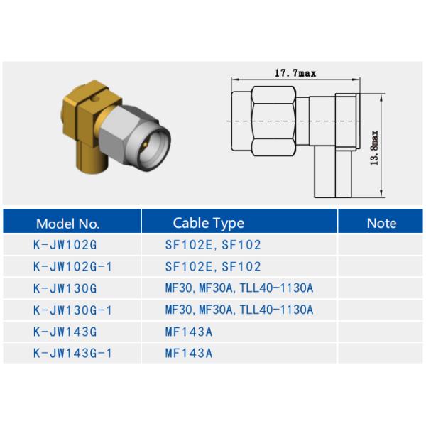Acero inoxidable serie K2.92 macho ángulo derecho RF conector coaxial