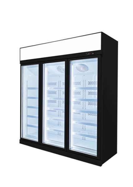 R134a Upright Glass Door Display Freezer Seafood Refrigerator 953L