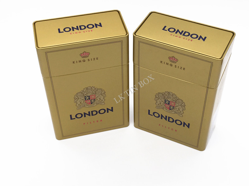 London Preminum Cigarette Tin Can Custom Logo Printed For 10 Pack OEM / ODM