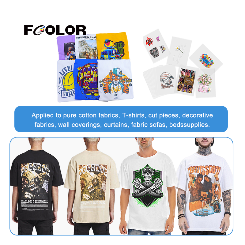 FCOLOR Factory Delivery DTF Machine Film Printer Heat Transfer Printing T Shirt Printing Xp600 Printer Head A3 DTF Printer
