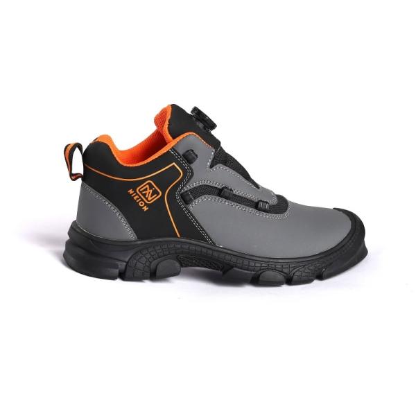 Work Shoes S3 Industrial Work Recommended Microfiber Leather Upper with Metal Eyelets Safety Boots
