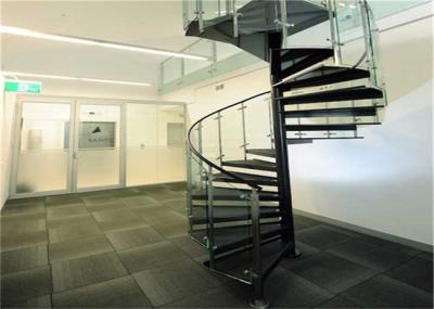 Laminated Glass Tread Custom Spiral Staircase , Stainless Steel Spiral Staircase