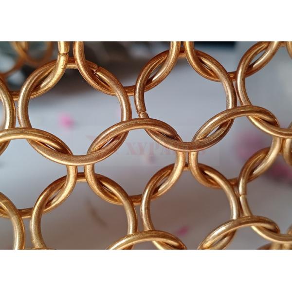 Gold Color Chainmail Mesh Fabric 1.5x15mm for Room Partition Divider Curtain
