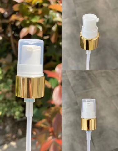 24/410 Лосионный насос Косметический Заполняемый золото белый алюминий Пластиковый гладкий кремовый насос Обработка насос с крышкой