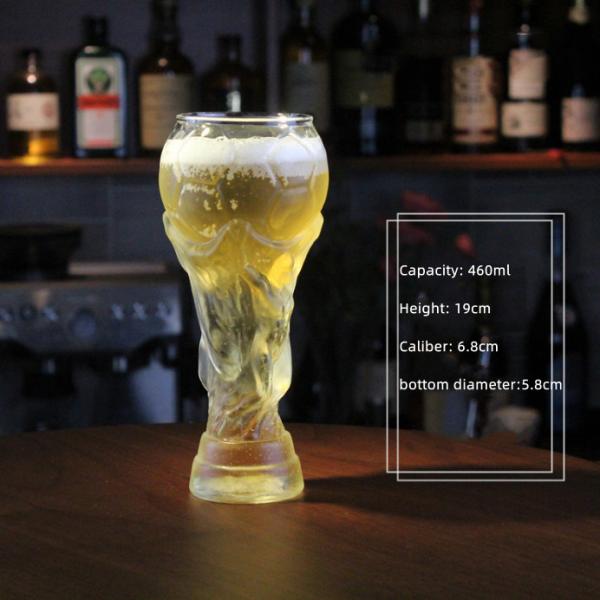Drinking Glass Clear Beer Glass Cup 16oz Qatar World Cup Trophy Shaped