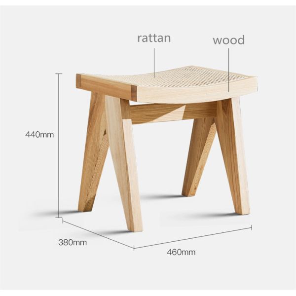 New Design Modern Solid Wood Chair Rattan Bench Leisure Dining Chair Bed Footstool Shoe Bench