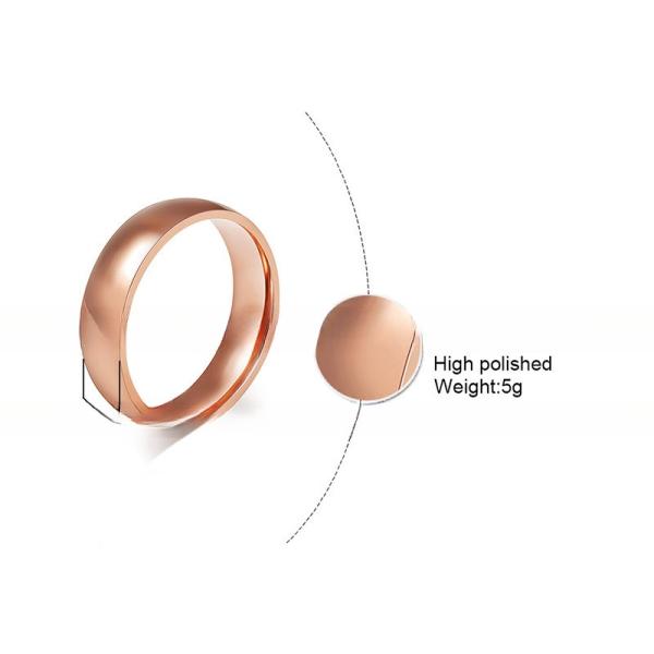 6mm Stainless Steel Rings High Polished Plain Domed For Men Women