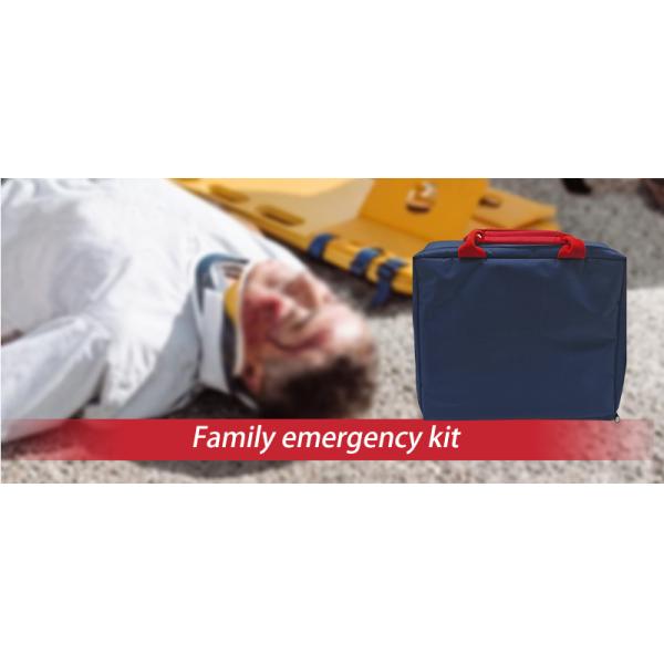 A Home First Aid Kit Containing Emergency Survival Tools Such As a Fire Extinguisher and a Fire Blanket