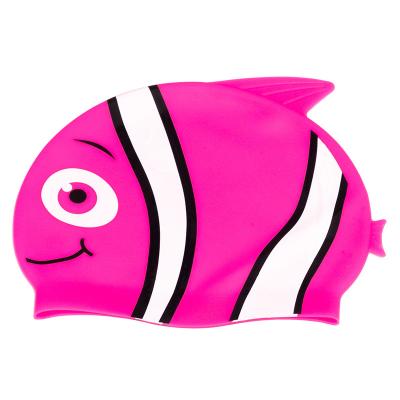 Customized Shark Swim Hat Highly Elastic Screen Printing Kids Swimming Caps Odourless