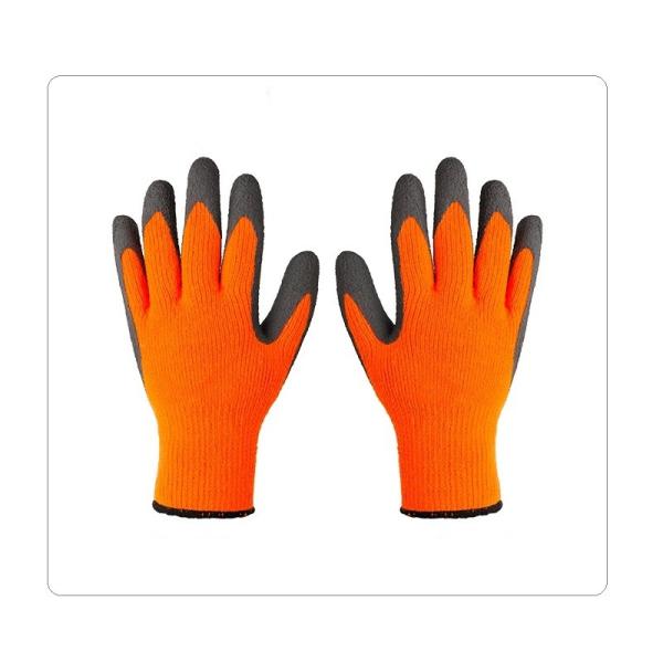 7 da palma acrílica grossa da espuma do uso de Terry Brushed Big Hand Winter do calibre luvas revestidas do látex