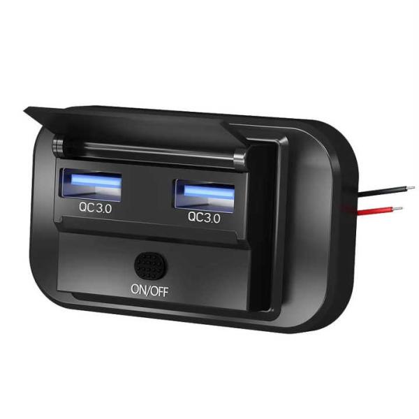 Dual Port RV USB Charger QC3.0 USB Surface Mount 12v Phone Charger For Caravan