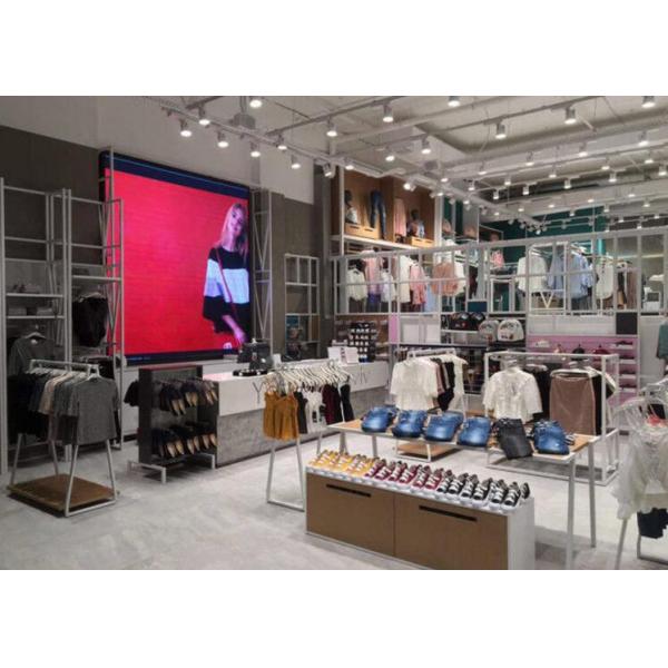 MDF Painting And Iron Metal Clothing Shop Display Stands For Fashion Shop Decor