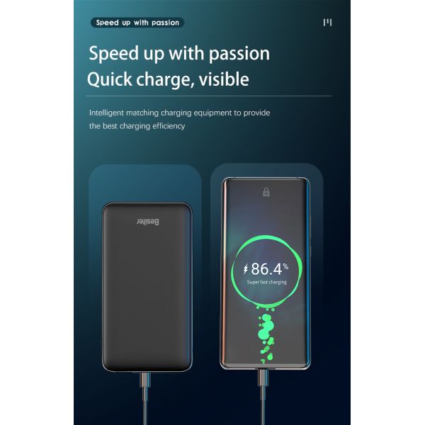 Type C USB Port Portable Power Bank OEM Logo Mobile Charging 10000mAh