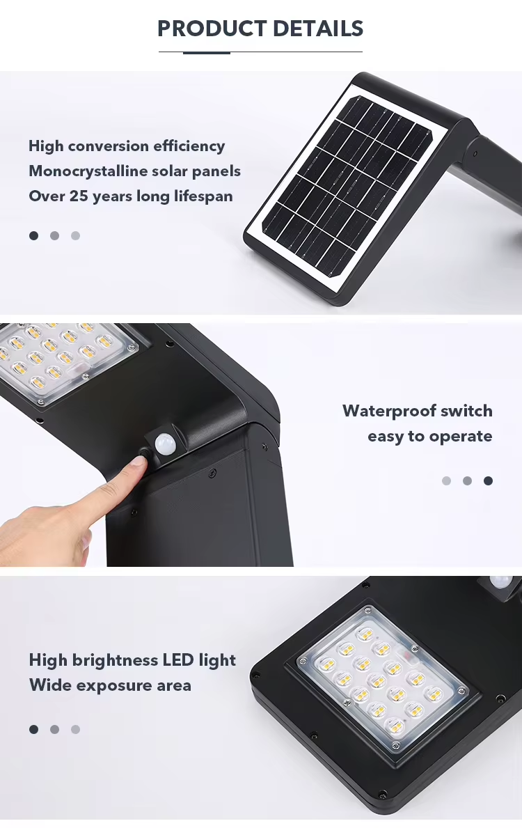 Aluminum Die-Cast Motion Sensor Solar Bollard IP65 Waterproof LED for Garden Yard Pathway Park Outdoor Heights 60cm 80cm 100cm