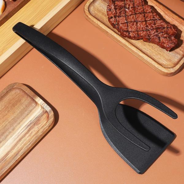 Fruit Vegetable Tools Type 2 In 1 Spatula Tong PPA Material Grip and Flip Egg Clip