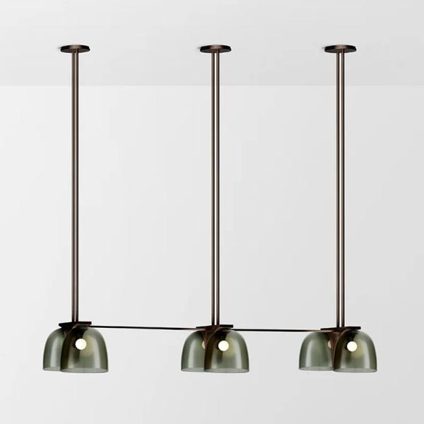Tubi Triple Pendant Indoor Light Large Glass Nordic Creative Linear Design Home Steel Chandelier