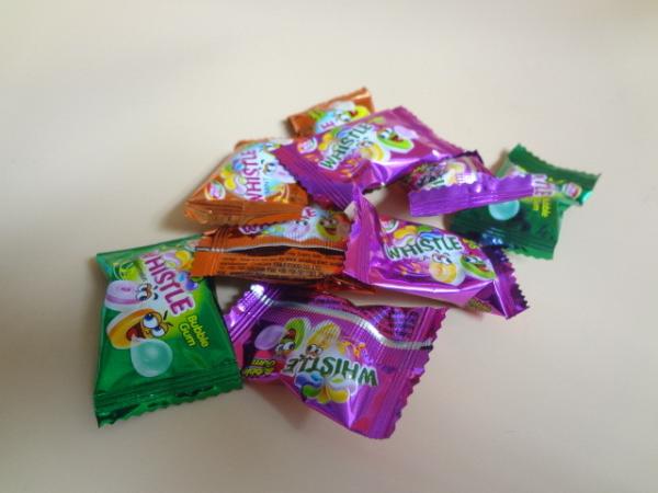 Certificação colorida dos doces QS da pastilha elástica da goma de bolha do OEM