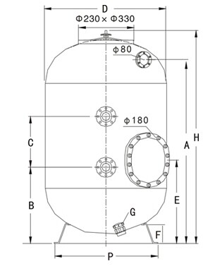 Hotel / Garden Ponds Swimming Pool Sand Filters with Fibre Glass