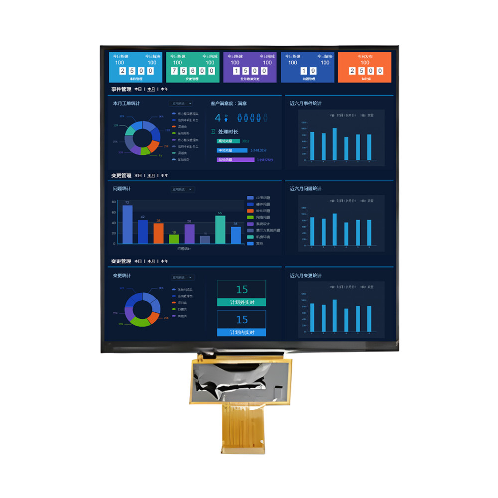 Солнечный свет Читаемый 7,6-дюймовый TFT LCD дисплей 1000 Nits 800x800 пикселей Квадратный тип IPS экрана