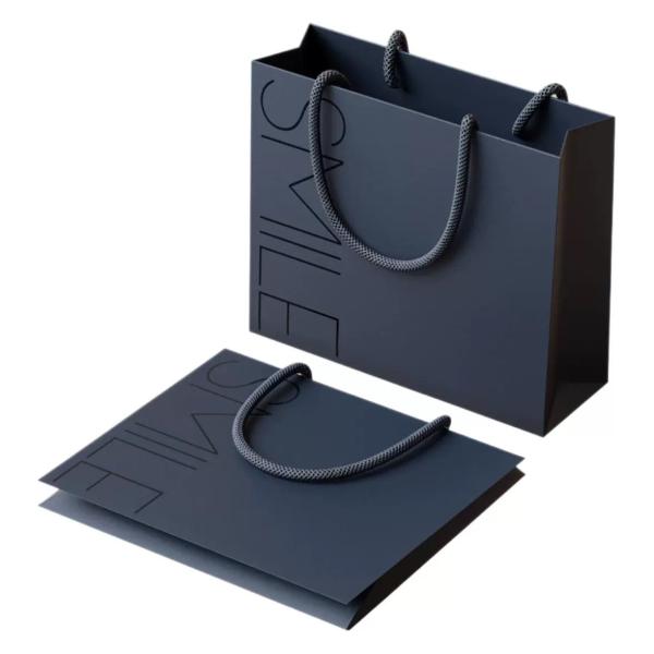 Custom Logo Kraft Paper Shopping Bag with Rope Handle