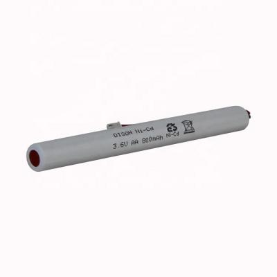 NiCad haute température 3.6v AA 800mAh batterie rechargeable pour l'éclairage d'urgence