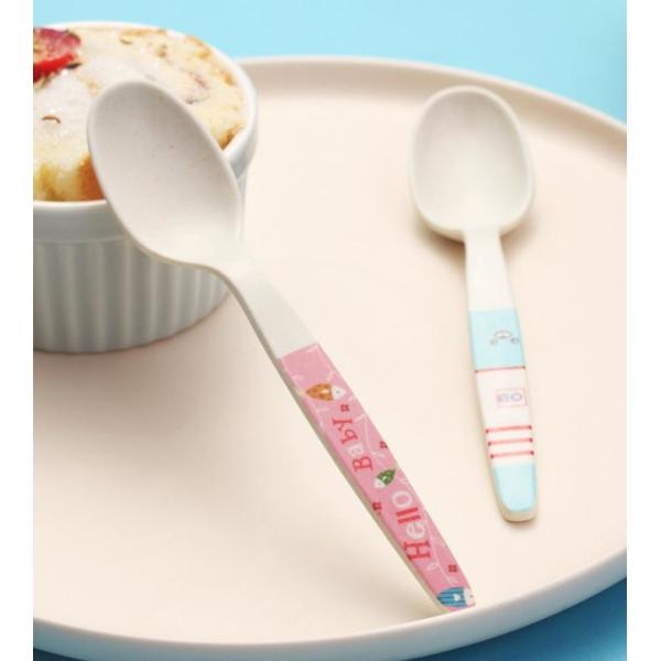 Biodegradable Disposable Bamboo Fiber Spoon Home Eating Small Spoon Portable