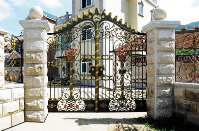 Ворота утюга Декоротиве Морден двора, доказательство воды ворот сада Эуропеанисм