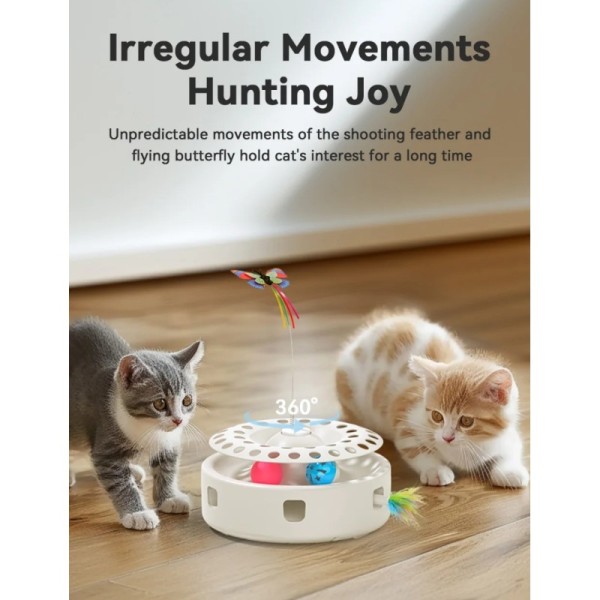 3 In 1 Interactive Smart Pet Toy Automatic Cat Balls Electric Butterfly Cat Teasing Toy