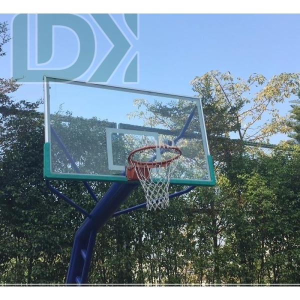Outdoor Basketball Stand With Tempered Glass Backboard Inground Baketball Hoop