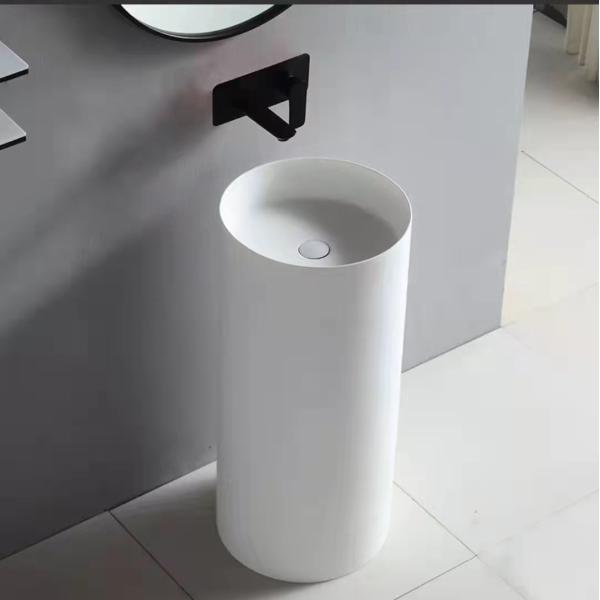 Eco-friendly Bathroom Hand Wash Basin with Solid Surface Material and Customized Size