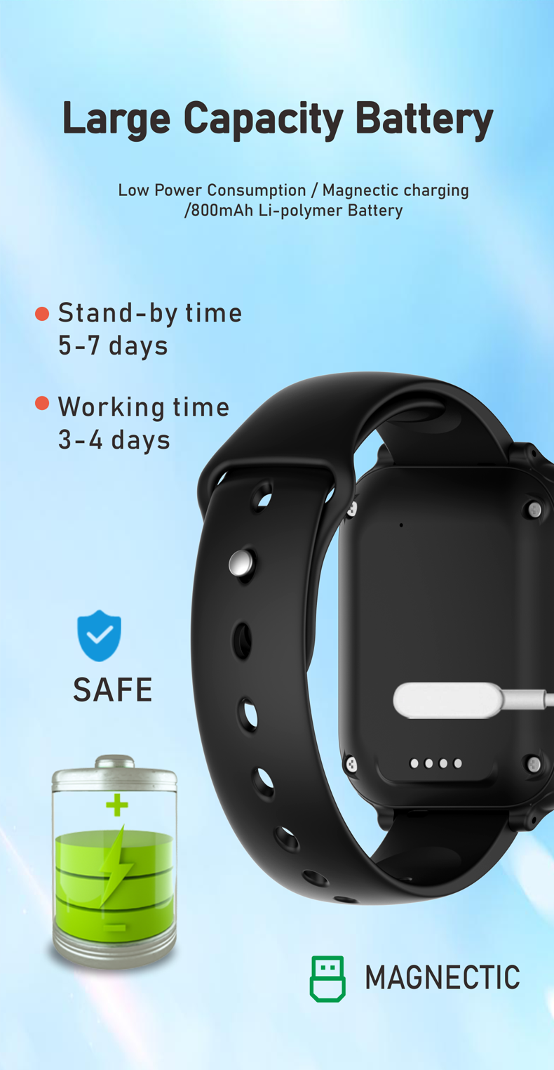 Eraysun Smart Watch Child 560mAh 1.52 Inch 240*280 LBS Location SOS Phone Call 4g SIM Card Camera Electronic Smart Watch Kids