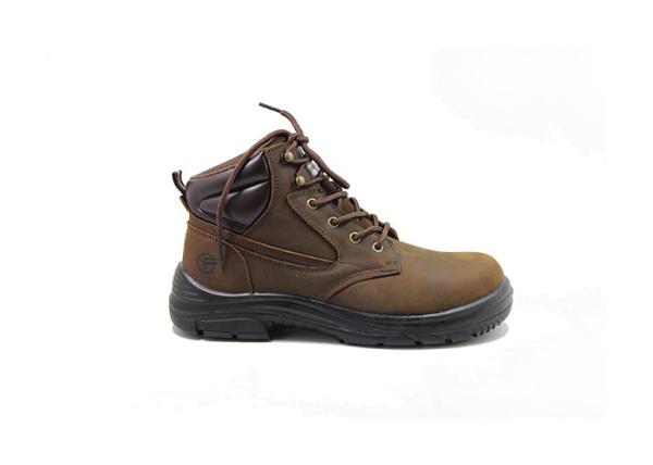 brown nubuck leather safety boots with Plastic toe and Kevlar