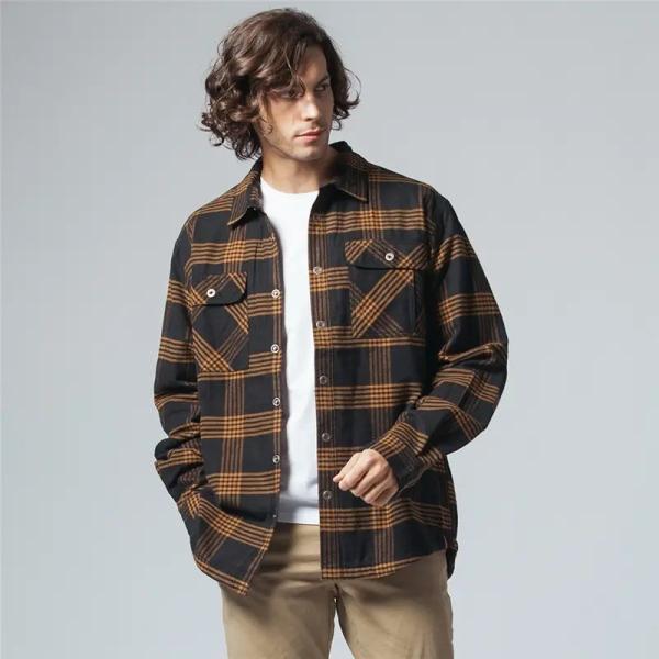                  Men Flannel Plaid Shirt Cotton-Padded Thermal Shirts Mens Sports Shirts Fall             