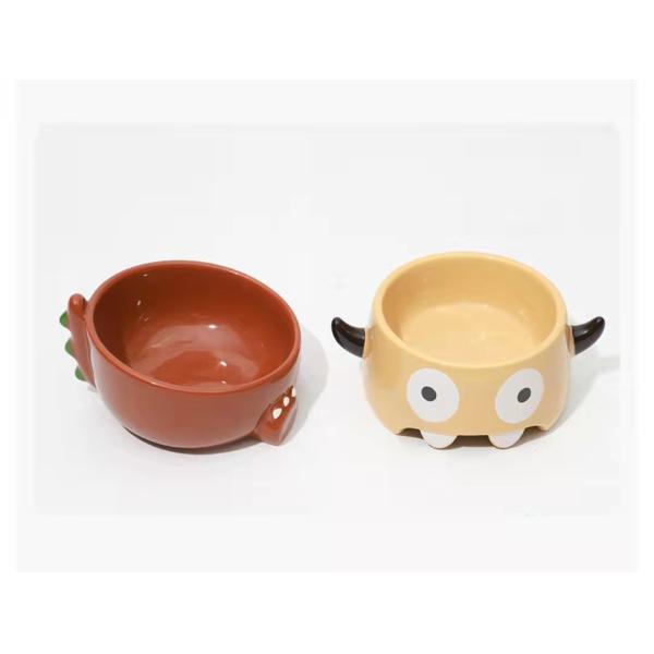 Creative Durable Pet Ceramic Bowls , Ceramic Dog Feeders Eco Friendly ODM