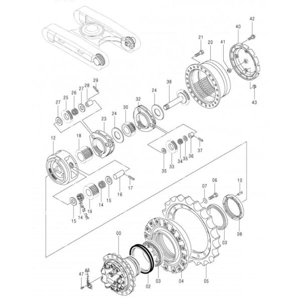9261222 9233692 Excavateur moteur de déplacement appareil ZX200-5G Drive final
