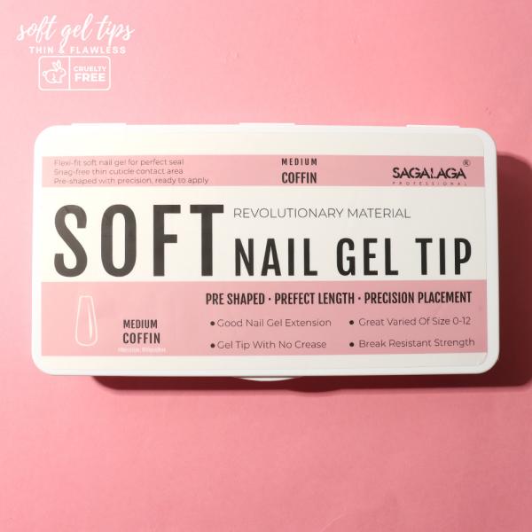 Full Cover Almond Shaped Artificial Soft Gel Nail Extension Tips 500pc Empty Nail Tips Box Nature Press on Nails French Tip