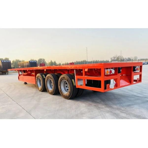 3 Axle 20FT 40 FT Trailer Chassis Flat Bed Flatbed Trailer for Long Distance Transport
