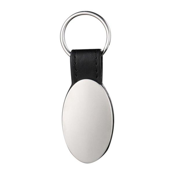 Promotional Gift Metal Sublimation Keychain With Leather Strap Sublimation Leather Keychain Blanks