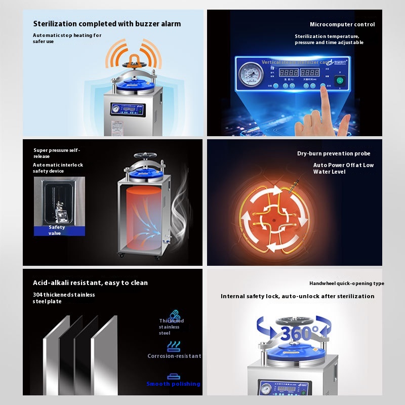 Steam Sterilizer with Printer Option for Biomedical Research Lab & Clinical Facility