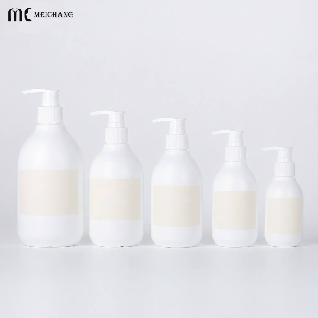 100ml-500ml Round PE Shampoo Bottle with Lotion Pump Custom Plastic Personal Care Packaging Bottle（MC-440）